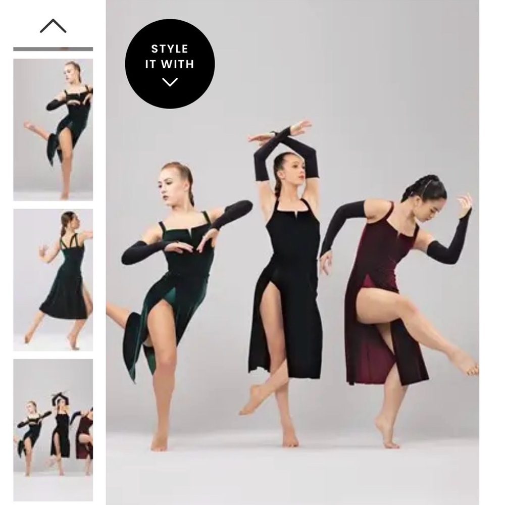 Weissman Velvet Contemporary Dance Dress Recital, Green XS